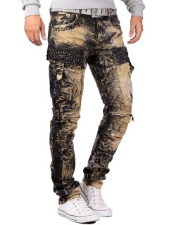 Cipo & Baxx regular fit Jeans Herren Stonewashed CD494 Khaki W29/L32