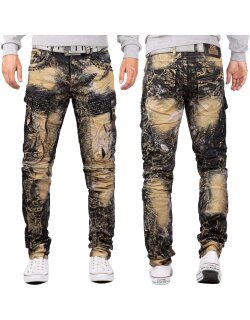 Cipo & Baxx regular fit Jeans Herren Stonewashed CD494 Khaki W29/L32