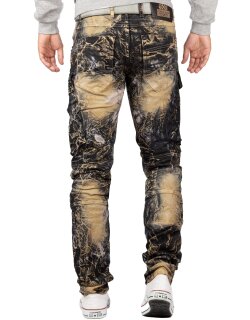 Cipo & Baxx regular fit Jeans Herren Stonewashed CD494 Khaki W36/L32