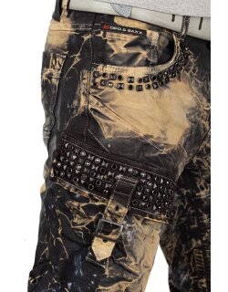 Cipo & Baxx regular fit Jeans Herren Stonewashed CD494 Khaki W36/L32