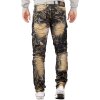 Cipo & Baxx regular fit Jeans Herren Stonewashed CD494 Khaki W38/L34