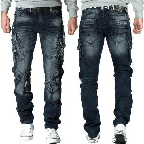 Cipo & Baxx regular fit Jeans Herren Stonewashed CD440 Blue W32/L32