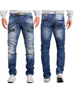 Cipo & Baxx Regular Fit Hose Herren Stonewashed Blau...