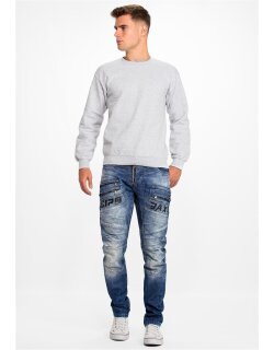 Cipo & Baxx Regular Fit Hose Herren Stonewashed Blau W32/L32 - CD491