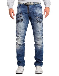 Cipo & Baxx regular fit Jeans Herren Stonewashed CD491 Blue W32/L32