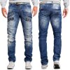 Cipo & Baxx Regular Fit Hose Herren Stonewashed Blau W32/L32 - CD491