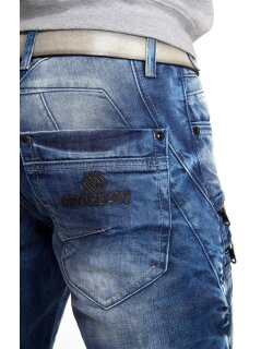 Cipo & Baxx Regular Fit Hose Herren Stonewashed Blau W34/L32 - CD491