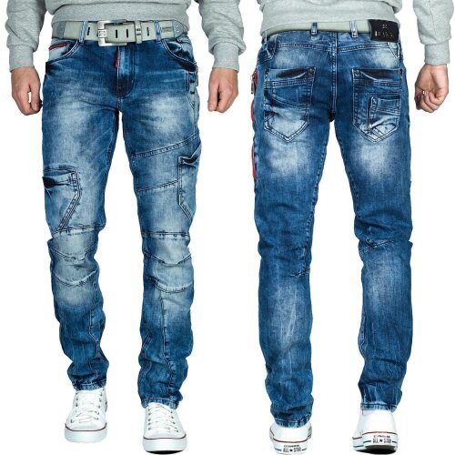 Cipo & Baxx slim fit Jeans Herren Stonewashed CD478 Blue W32/L32
