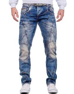 Cipo & Baxx regular fit Jeans Herren Stonewashed C0894 Blue W34/L30