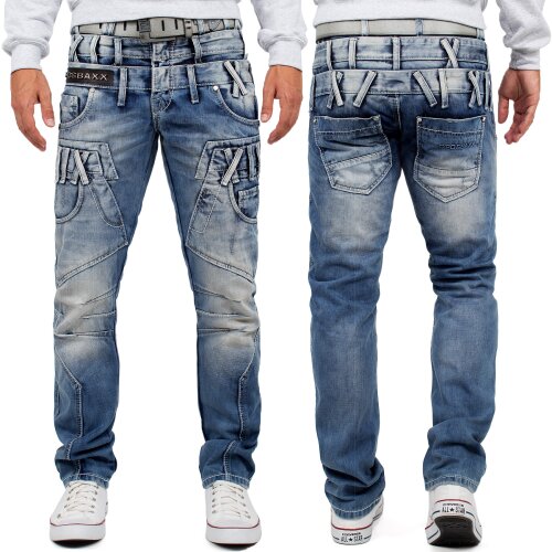 Cipo & Baxx regular fit Jeans Herren Stonewashed CD466 Blue W34/L32