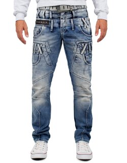 Cipo & Baxx regular fit Jeans Herren Stonewashed CD466 Blue W36/L32