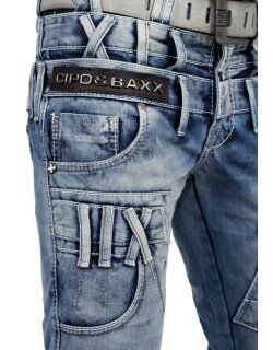 Cipo & Baxx regular fit Jeans Herren Stonewashed CD466 Blue W36/L32