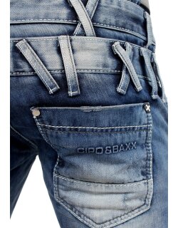 Cipo & Baxx regular fit Jeans Herren Stonewashed CD466 Blue W38/L32