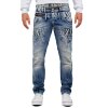 Cipo & Baxx regular fit Jeans Herren Stonewashed CD466 Blue W34/L34