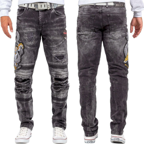 Cipo & Baxx Herren Jeans CD486 Schwarz W38/L32