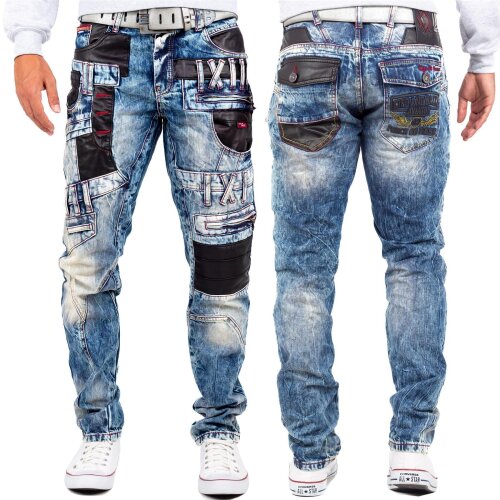 Cipo & Baxx regular fit Jeans Herren Stonewashed CD482 Blue W32/L34