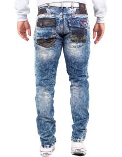 Cipo & Baxx regular fit Jeans Herren Stonewashed CD482 Blue W32/L34