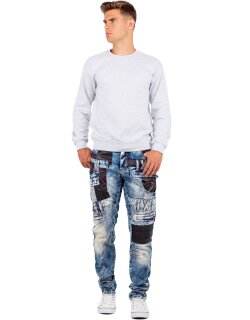 Cipo & Baxx regular fit Jeans Herren Stonewashed CD482 Blue W32/L34