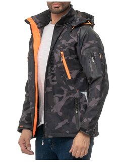 Geographical Norway Regular Fit Softshelljacke Ohne Waschung  Techno Men Black-Orange S