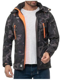 Geographical Norway Regular Fit Softshelljacke Ohne Waschung  Techno Men Black-Orange XXL