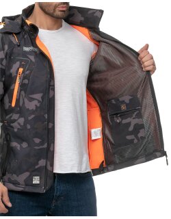 Geographical Norway Regular Fit Softshelljacke Ohne Waschung  Techno Men Black-Orange XXL