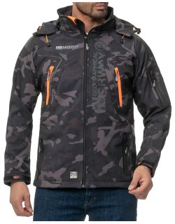 Geographical Norway Regular Fit Softshelljacke Ohne Waschung  Techno Men Black-Orange XXL