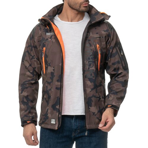 Geographical Norway Herren Jacke Techno Men 007/RPT Camo - Khaki-Orange XXL