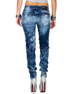 Cipo & Baxx Slim Fit Jeans Damen Stonewashed WD361 Blue W27/L32
