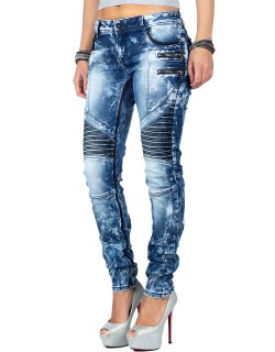 Cipo & Baxx Slim Fit Jeans Damen Stonewashed WD361 Blue W27/L32