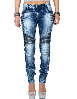 Cipo & Baxx Slim Fit Jeans Damen Stonewashed WD361 Blue W28/L34