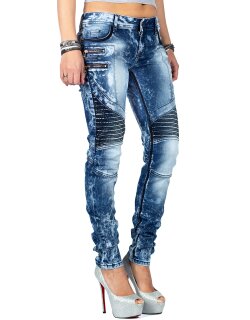 Cipo & Baxx Slim Fit Jeans Damen Stonewashed WD361 Blue W30/L34