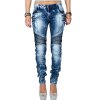 Cipo & Baxx Slim Fit Jeans Damen Stonewashed WD361 Blue W30/L34