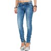 Cipo & Baxx Slim Fit Jeans Damen Stonewashed WD344 Blue W26/L32