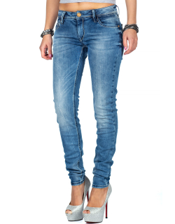 Cipo & Baxx Damen Jeans WD344 Blau W29/L32