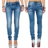 Cipo & Baxx Slim Fit Jeans Damen Stonewashed WD344 Blue W31/L32