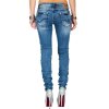 Cipo & Baxx Slim Fit Jeans Damen Stonewashed WD344 Blue W31/L32