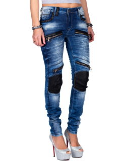 Cipo & Baxx Damen Jeans WD346 Blau W29/L32