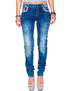 Cipo & Baxx Damen Jeans WD343 Blau W28/L32