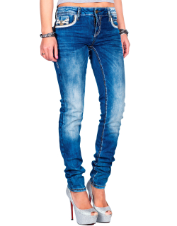 Cipo & Baxx Damen Jeans WD343 Blau W28/L32