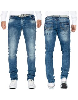 Cipo & Baxx Slim Fit Jeans Herren Stonewashed CD533 Blue