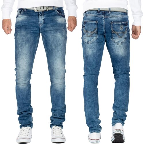 Cipo & Baxx slim fit Jeans Herren Stonewashed CD533 Blue W31/L34
