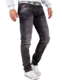 Cipo & Baxx Slim Fit Jeans Herren Stonewashed CD533 Grey