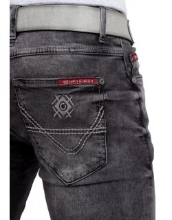 Cipo & Baxx Slim Fit Jeans Herren Stonewashed CD533 Grey