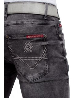 Cipo & Baxx Slim Fit Jeans Herren Stonewashed CD533 Grey