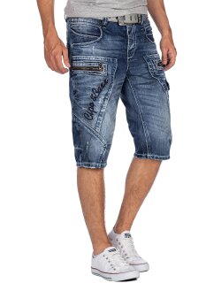 Cipo & Baxx regular fit Shorts Herren Stonewashed CK101 Blue W30