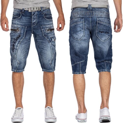 Cipo & Baxx regular fit Shorts Herren Stonewashed CK101 Blue W40