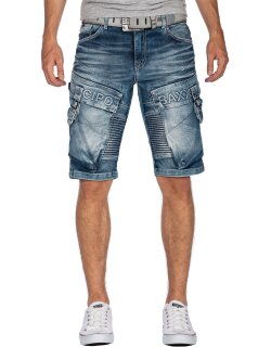 Cipo & Baxx Regular Fit Shorts Herren Stonewashed  CK189 Blue W29