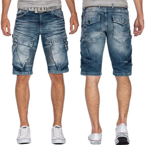 Cipo & Baxx Regular Fit Shorts Herren Stonewashed  CK189 Blue W31