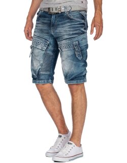 Cipo & Baxx Regular Fit Shorts Herren Stonewashed  CK189 Blue W31