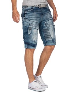 Cipo & Baxx Regular Fit Shorts Herren Stonewashed  CK189 Blue W31